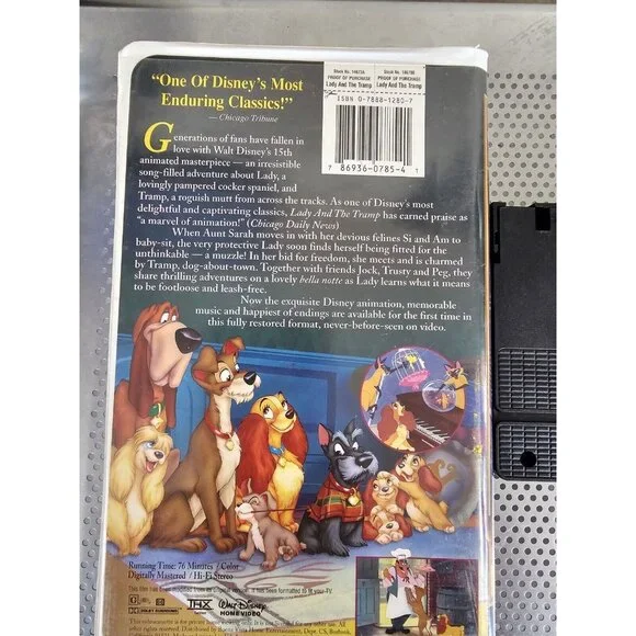 Lady and the Tramp VHS Walt Disney Clamshell - Picture 3 of 3